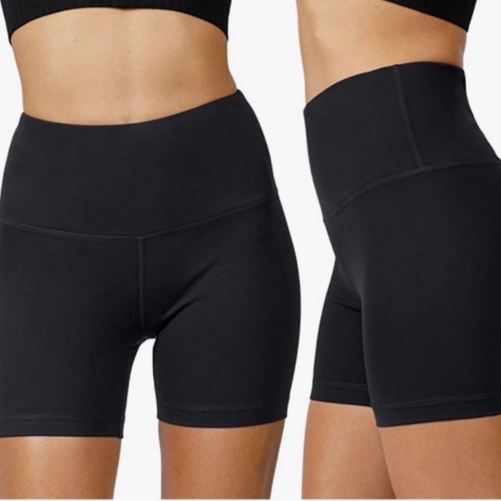 Yogalicious Lux Everyday 5" High Waisted Black Biker Shorts 2-Pack SHY32190-2PK‎